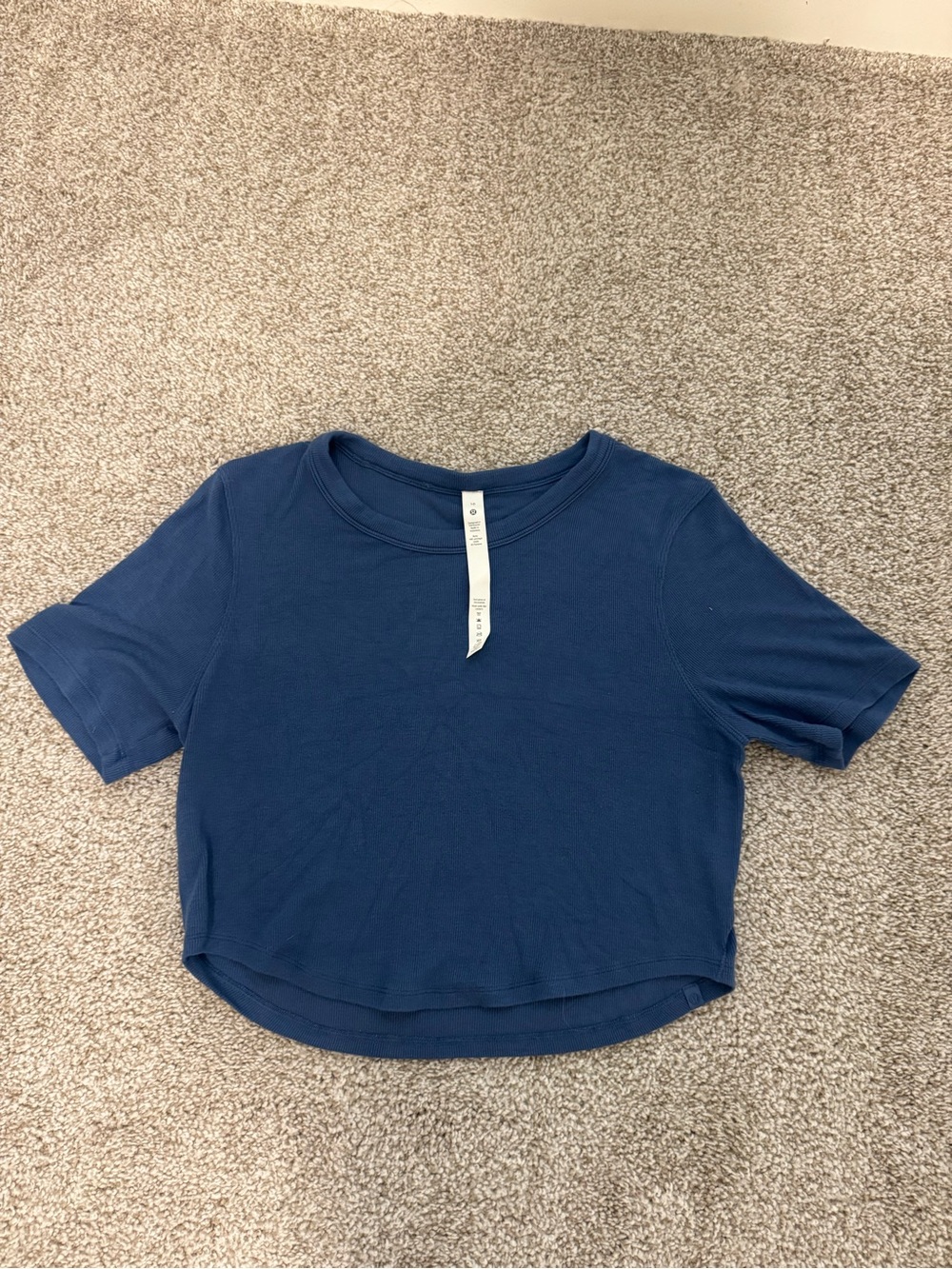 lululemon athletica ribbed crewneck tee in navy